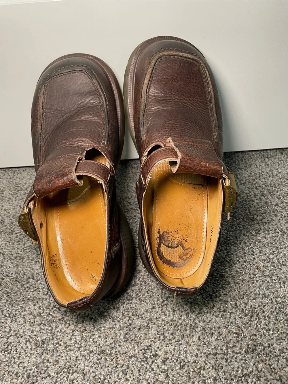 Vintage Dr. Martens Brown Leather Boots with Translucent Rubber Soles
